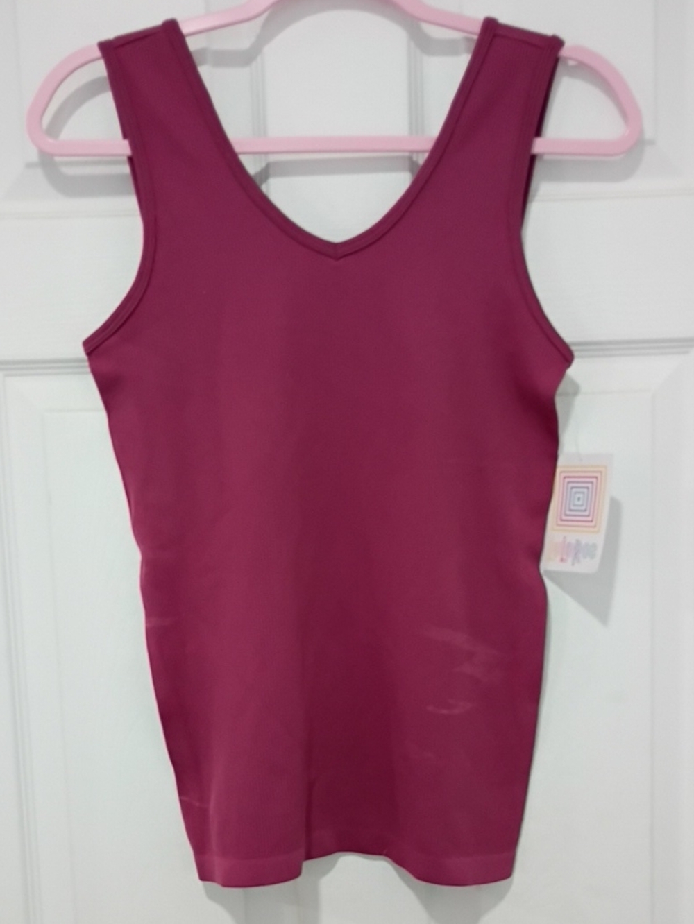 LuLaRoe Sleeveless V-Neck Tank in Berry Plum